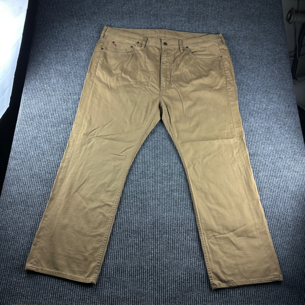Polo Ralph Lauren Mens Big Tall Tan Khaki Cotton Twill Straight Leg Pants 44x30